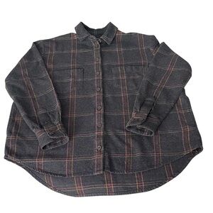 Madewell Dark Gray Plaid Casual Shirt Sz XS